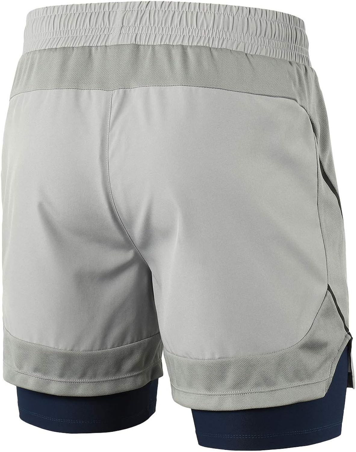 ARSUXEO Men's 2 in 1 Active Running Shorts with 2 Zipper Pockets B191: Clothing