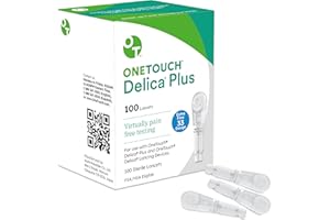 OneTouch Delica Plus Lancets for Diabetes Testing | Extra Fine 33-Gauge for Blood Test | Diabetic Supplies for Blood Sugar Monitor | for Lancing Device, 100 Count