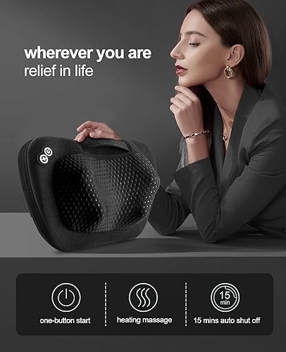 VIKTOR JURGEN Back Massager Neck Massager with Heat, Massage Pillow Gifts  for Mothers Day Fathers Day, E