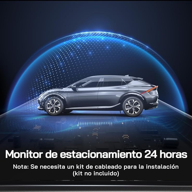 WOLFANG Frontal e Traseira 4K UHD Car Camera, 32GB SD Incluído Dual Lens Dashcam para carro grande angular de 170º Monitor de estacionamento 24H com gravação de loop e sensor G