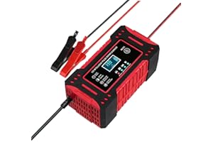 6-Amp Battery Charger, 12V Automatic Smart Battery Trickle Charger, Battery Maintainer Desulfator with Temperature Compensati