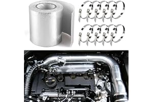 2'' x 66' Aluminum Foil Exhaust Wrap, Heat Shielding Foil Tape Heat Resistant Tape Silver Self-Adhesive Heat Shield Reflectiv