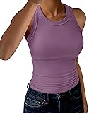 GKBK Womens Tank Tops High Neck Sleeveless Ribbed
