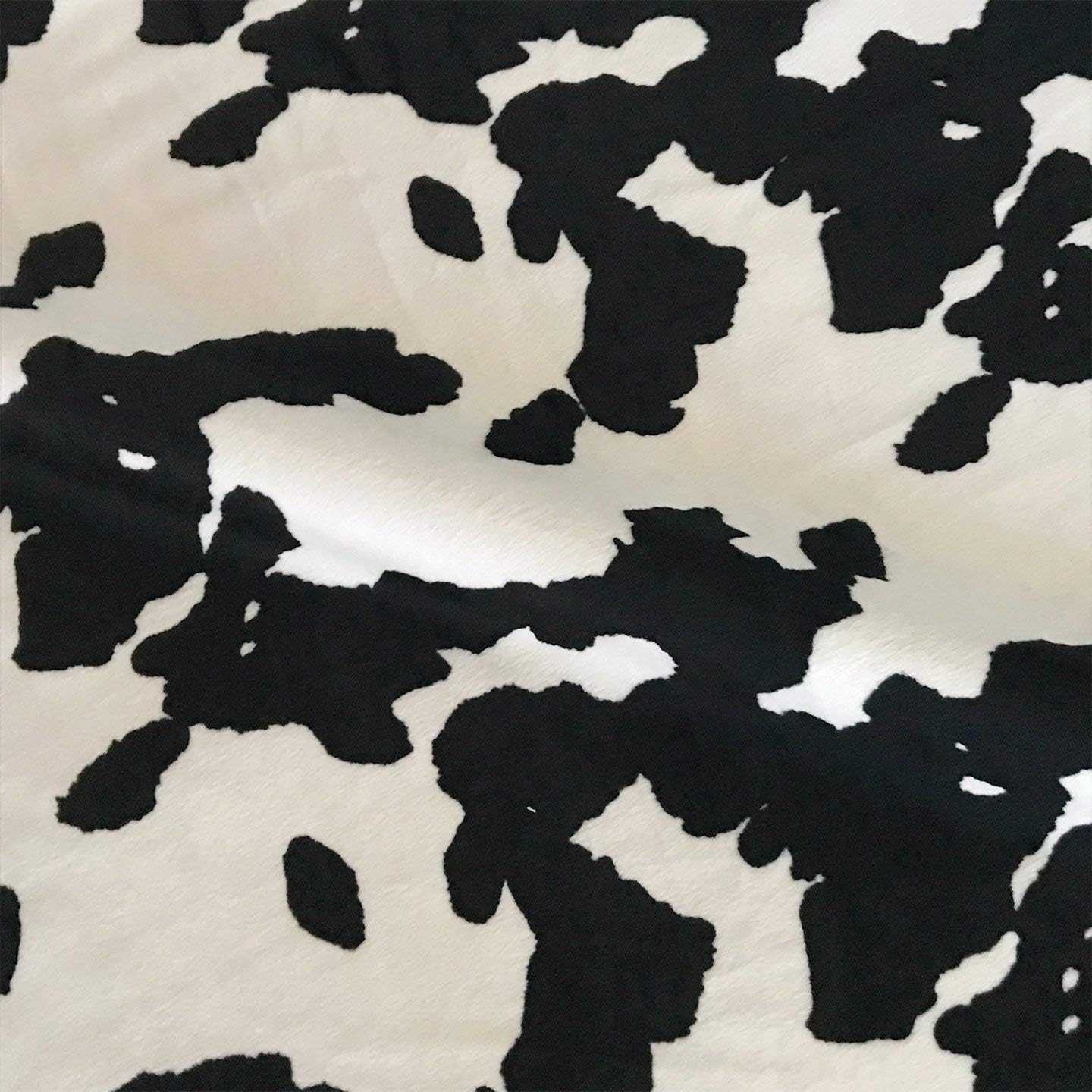 Plankroad Home Décor Cow Print Velvet Luxury Upholstery Fabric