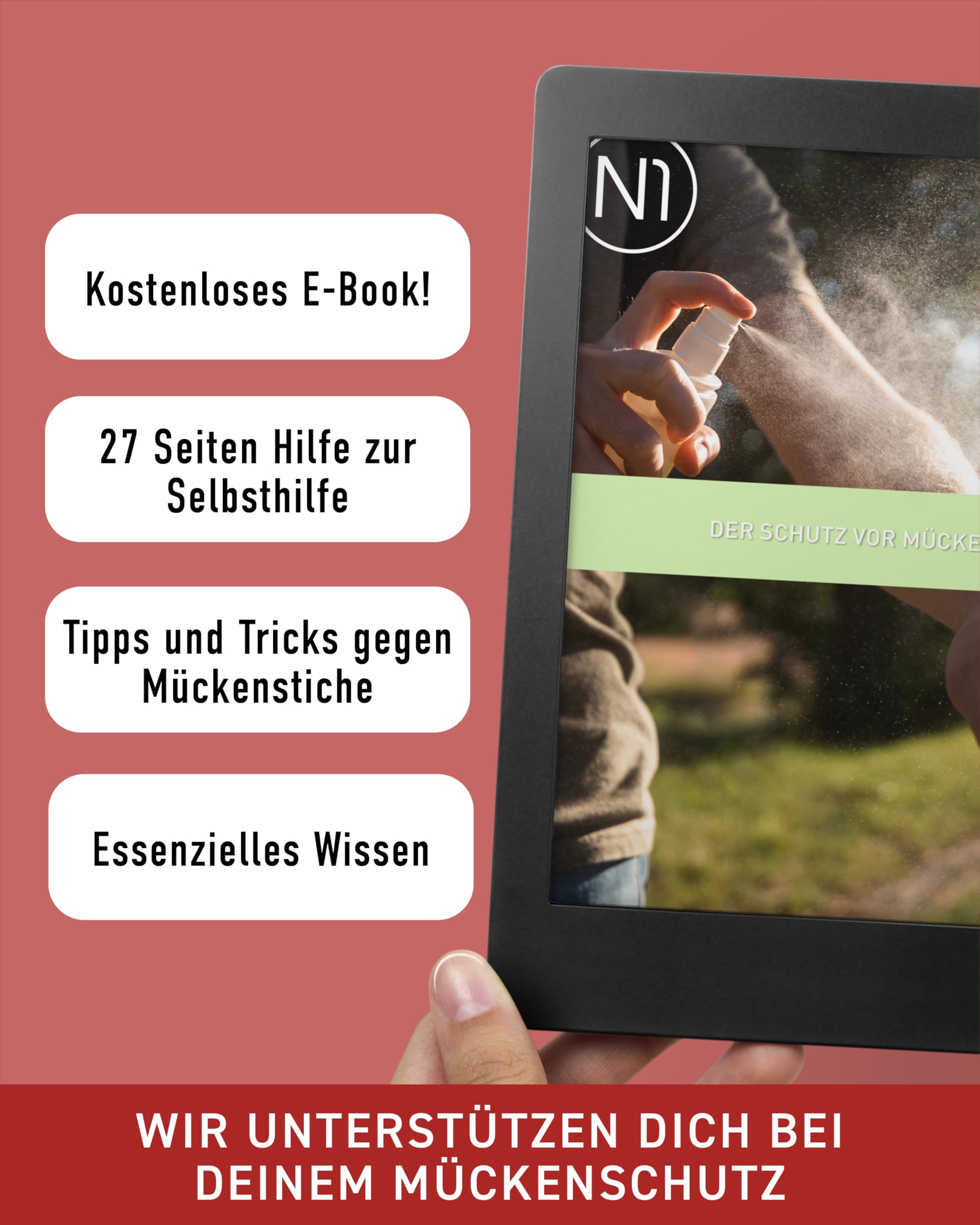 N1 Mückenspray 500 ml - Pflanzlicher Mückenschutz für Erwachsene & Kinder - effektive Mückenabwehr, hautverträglich, wasserfest & schweißresistent - Schutz gegen Mücken & Zecken mit Zitrusduft 3