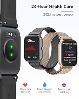 TOOBUR Smart Watch Men Women Alexa Call IP68 Waterproof 1.8" Heart Rate iOS view 3