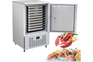 Kolice Commercial Restaurant 10 Trays Blast Chiller, Blast Freezer, Freezer, Chest Freezer for Hard Ice Cream, Fresh Meat, Chicken, Pastry, Fish in Hotels, Bars, Canteens, School, Bakery -40°F