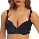sheroine Women's T-Shirt Underwire Lightly Lined Bra Plus Size Push Up Padded Full Coverage Smoothing Bras