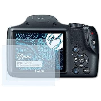Bruni Schutzfolie für Canon PowerShot SX530 HS Folie, glasklare Displayschutzfolie (2X)