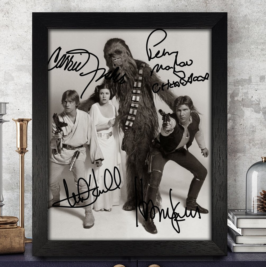 Star Wars Signed Autographed Photo 8X10 Reprint Rp Pp - Harrison Ford,Carrie Fisher,Mark Hamill,Peter Mayhew