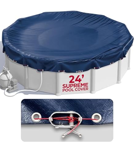 Robelle Platinum 24' Round Above Ground Pool Winter Cover – 28' Diameter – 12 Year Warranty – Heavy Duty Solid Scrim