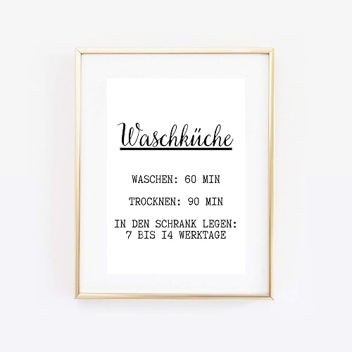 Din A4 Kunstdruck ohne Rahmen - Lustiger Spruch - Waschküche - Waschen