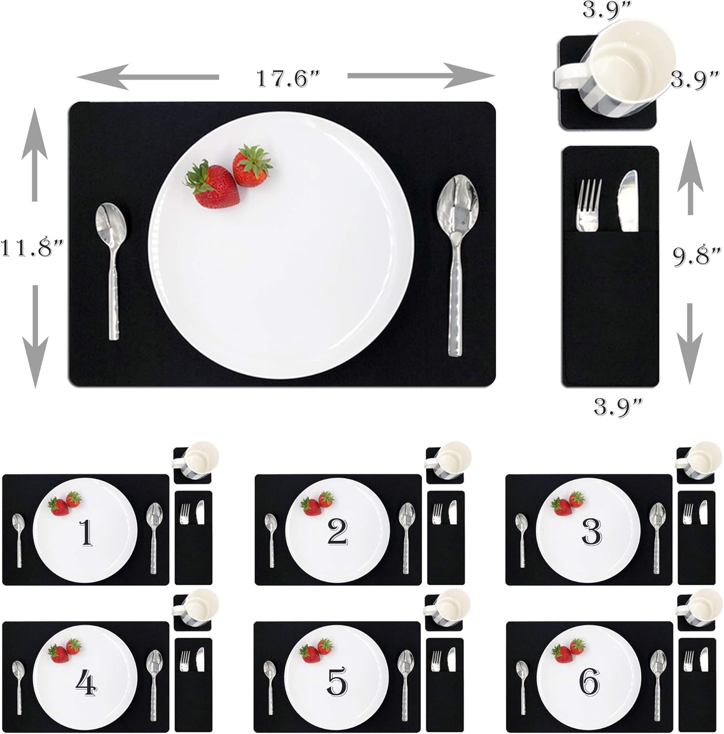 Set Of 6 Placemats For Dining Table Protective Dining Table Mats And Dining Table Placemats