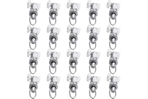 20PCS Curtain Rollers Shower Gliders Aluminum Smooth and Quiet Movement for Home Or Office Shower Curtain Rollers