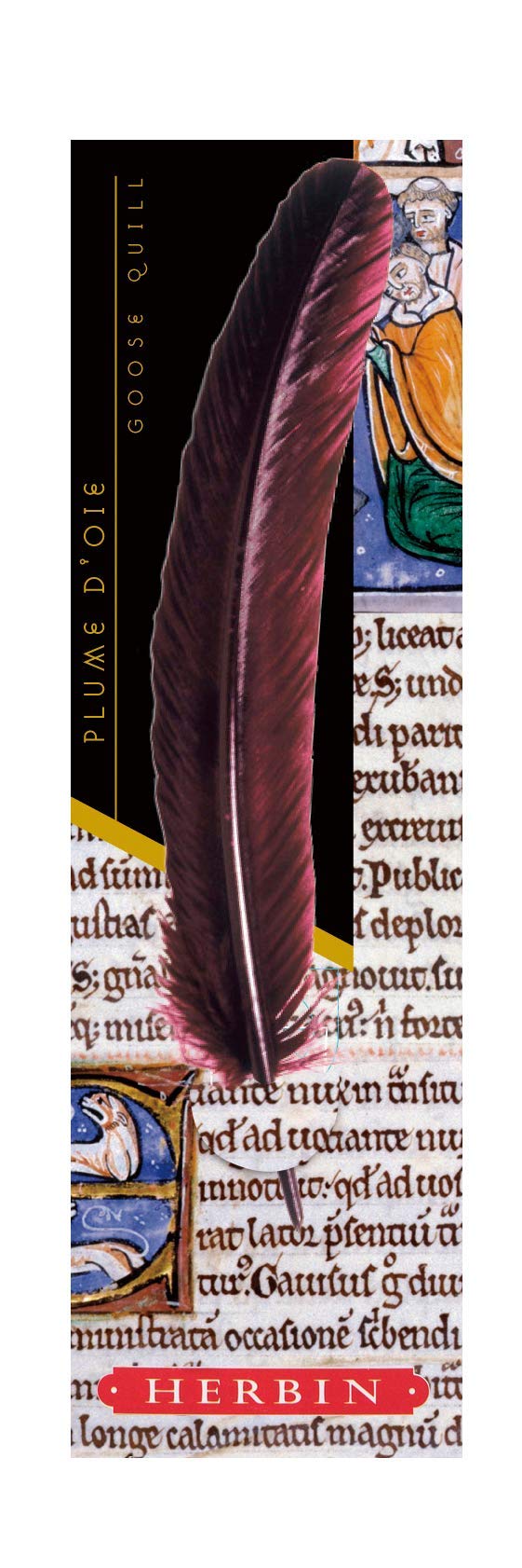 Jacques Herbin 23326ST - A carved quill pen 21 cm, Bordeaux