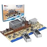WMBickser 1120 Piece WW2 Landing Craft Battlefield Military Fortresses Building Block Set Toys for Kids.Including Fortresses,Landing Craft, Turrets.The Best Gift for Military Enthusiasts.