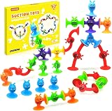 ECHOCUBE Suction Toys 28 Pcs Bath Set Kids 3+ Sensory Sucker Travel Toys view 1