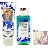 Bath & Body Works Moonlight Path Body Cream and Body Wash Duo Set with a Lavender Dream Bar Soap - Full Size