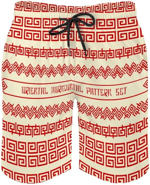 MayBlosom Pantalones cortos de playa para hombre, patrones horizontales