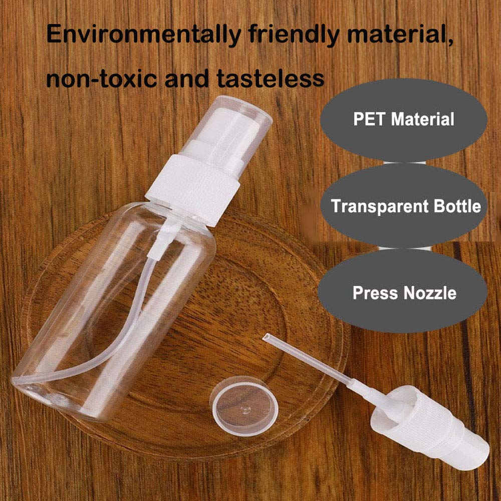 Plastic Spray Bottles Set, 6 Pack 2oz Portable Empty Leak Proof Refillable Clear Fine Mist Mini Travel Bottle for Cleaning, Gardening, Travel, Essential Oils, Cosmetic, Plantys, Perfumes : Beauty