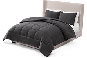 UGG Full/Queen Comforter Set with 2 Pillow Shams, Lightweight Down Alternative Blanket, Reversible Cozy Warm All Season Washable, Hypoallergenic Bedding Set, Charcoal Grey (Leonora)