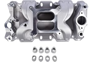 Woosphy Aluminum Dual Plane Air Gap Intake Manifold Replacement for SBC Chevy 350 Small Block 22026 82026 52026