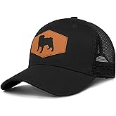 Lussues Nee Pug Baseball Cap for Dog Lovers,Adjustable Baseball Hats for Men Women Black
