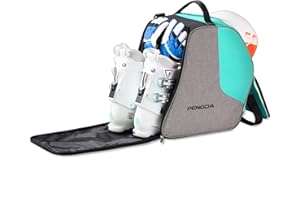 PENGDA Ski Boot Bag - Boot Bag Kids Waterproof Ski Boot Snowboard Boot Bag Travel Ski Boot and Helmet Bag for Goggles, Gloves, Ski Apparel & Boot Storage (Dry& Wet Separate Compartments)