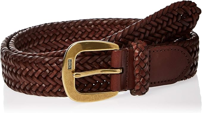 polo braided leather belt