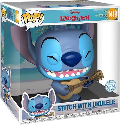 Funko Pop Jumbo Stitch with Ukulele Disney Lilo & Stitch Collectible Vinyl