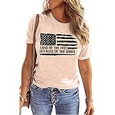 American Flag Shirt Women 4th of July Patriotic T Shirt Funny Stars Stripes Graphic Tee Independence Day T-Shirt Top