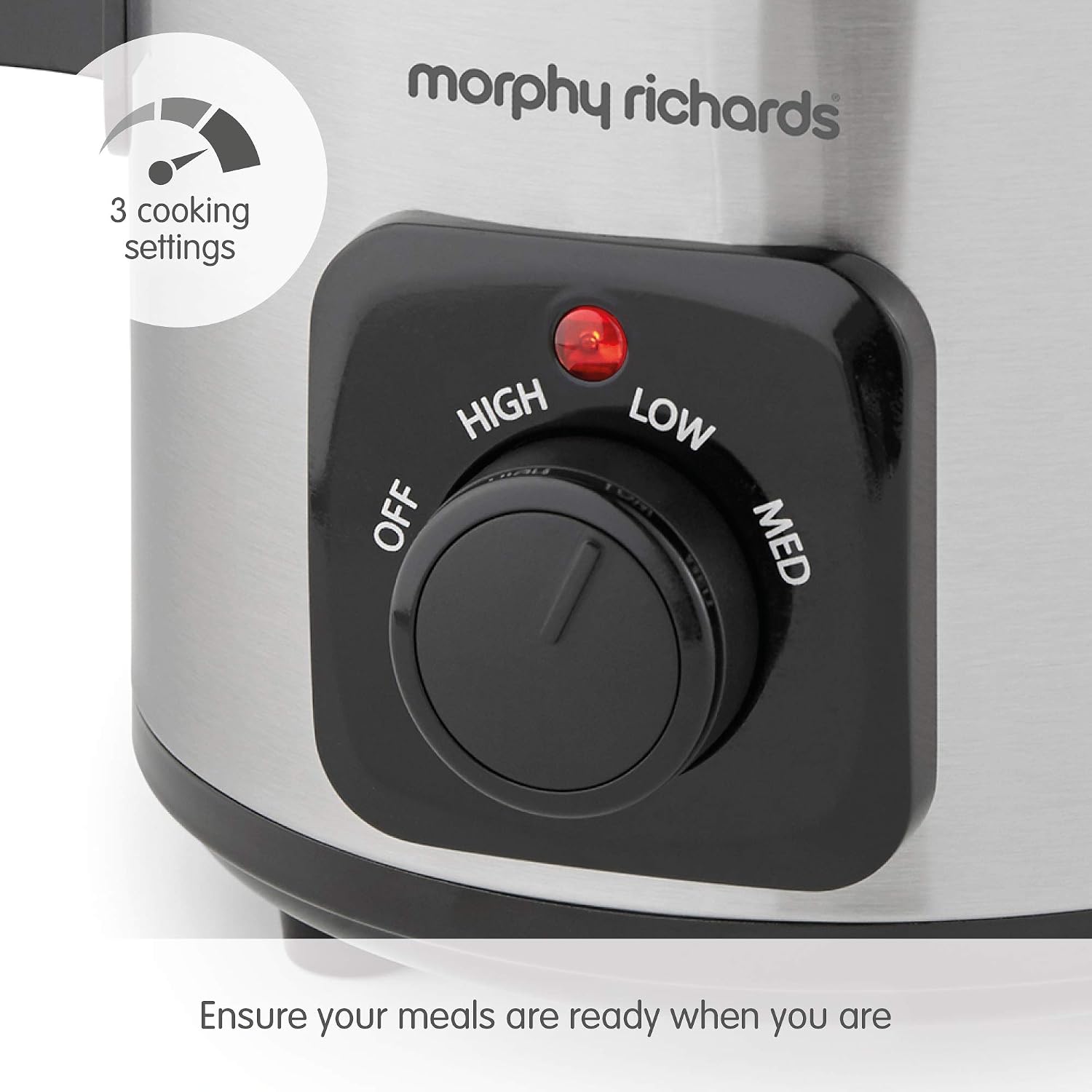 Morphy Richards 460300 Slow Cooker 1.5L, Ceramic, 1.5 liters, Brushed Steel - Image 5