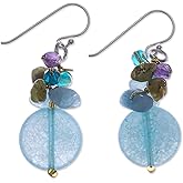 NOVICA Artisan Handmade Cluster Earrings Gemstone Beaded Dangle .925 Sterling Silver Thailand Birthstone 'Thai Joy'