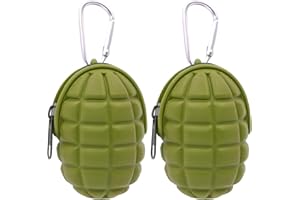 FUSMYE 2 Pack Grenade Coin Purse Pouch, Silicone Novelty Funny Wallet Keychain Case,Gifts For man kids, Portable Small Storage Bag, Zipper Wristlet Wallets
