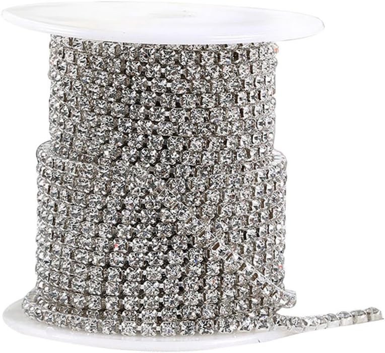1M Diamond Mesh Wrap Roll Crystal Rhinestone Bling Ribbon Wedding Decor Silver 4mm