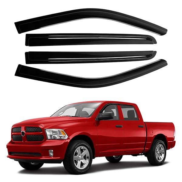 CANVCLE WINDOW VISORS RAIN GUARDS FOR DODGE RAM...