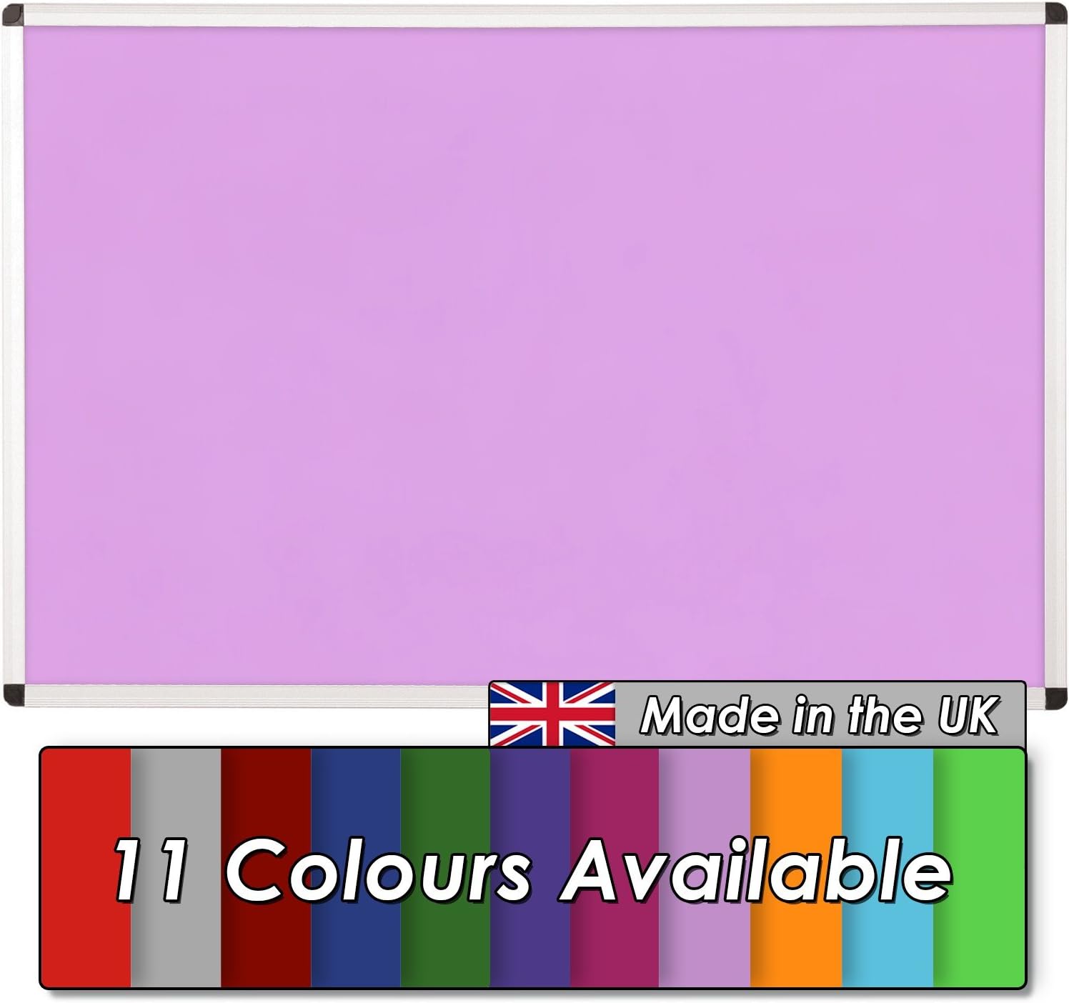 WonderwallVibrant Aluminium Framed Noticeboard - 900 x 600 mm with Fixings - 6 Colours to Choose from (Lavender) - for Office, Home, School
