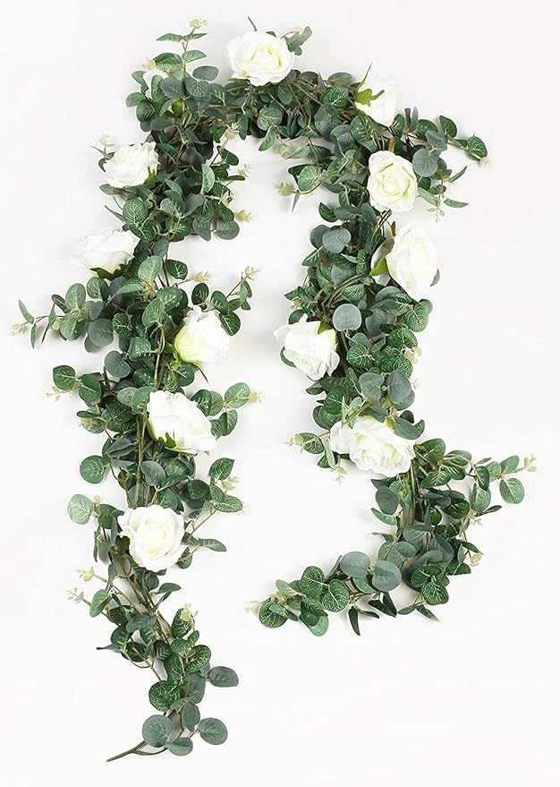Aonewoe Eucalyptus Artificial Garland 6.5Ft Realistic Greenery Garland