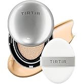 TIRTIR Mask Fit Aura Silver Cushion Foundation | Semi-glow Finish, Natural Coverage, Moisturizing, Lightweight, Korean cushion foundation (#23N Sand, Full Size, 0.63 Fl Oz)
