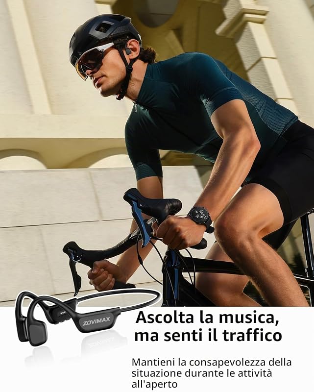 Cuffie a Conduzione Ossea Nuoto, IPX8, MP3 8 GB, Bluetooth 6.0 — foto 7 di 8