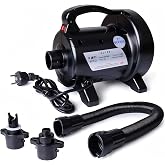 1200W Fast Electric Air Pump, Dual Nozzles for Inflatable Mirror Ball,Mattress, Pool Floats, Rafts, Quick Inflation Deflation, Portable Travel Pump