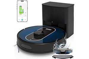 AZQQ Robot Vacuum and Mop Self-Emptying: 5000Pa Robotic Vacuum 3-In-1 LiDAR Navigation, Real-Time Mapping/No-Go Zones for 60 Days Hands-Free Cleaning, Alexa/APP Robot Vacuum Cleaner for Hard Floor & Carpet