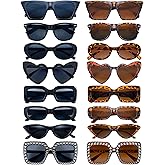 Matcheck 16 Mixed Style Sunglasses Retro Colored Party Favors Glasses Classic Costume Bulk Eyeglasses for Unisex Adult