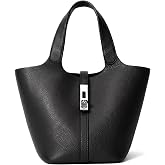Kadynow Tote Bag for Women Vegan Leather Bucket Purse for Women Top Handle Handbag Shoulder Bag with Detachable Small Purse