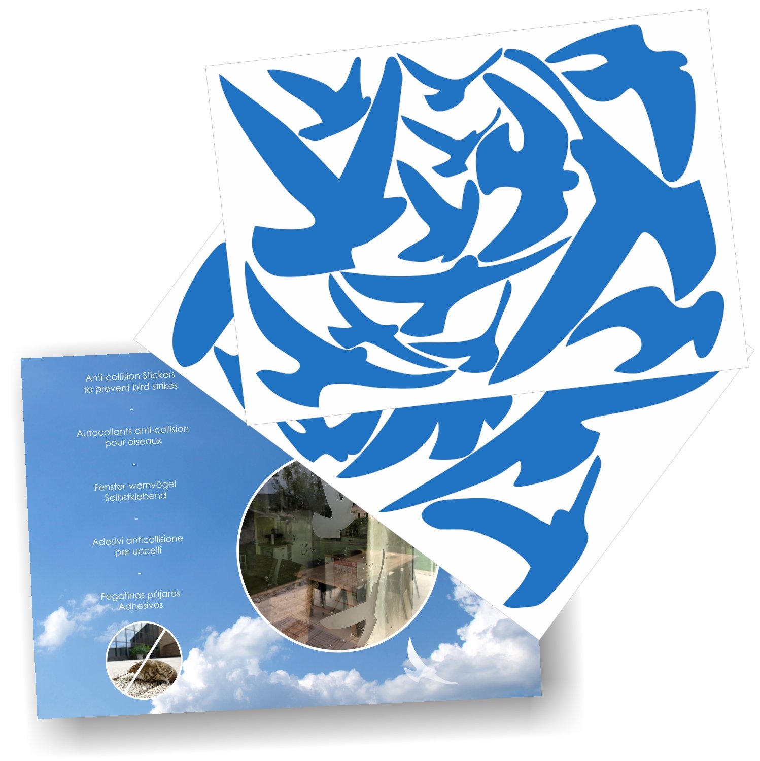 Adesivi Anticollisione Per Vetrate - 24 Sagome Uccelli, Salvavita Per Volatili - Foto 2