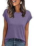 AUTOMET Womens Summer Tops T Shirts Cap Sleeve