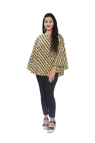 Cotton Nursing Cover/Feeding Cover/Maternity Wear - Mustard and Brown