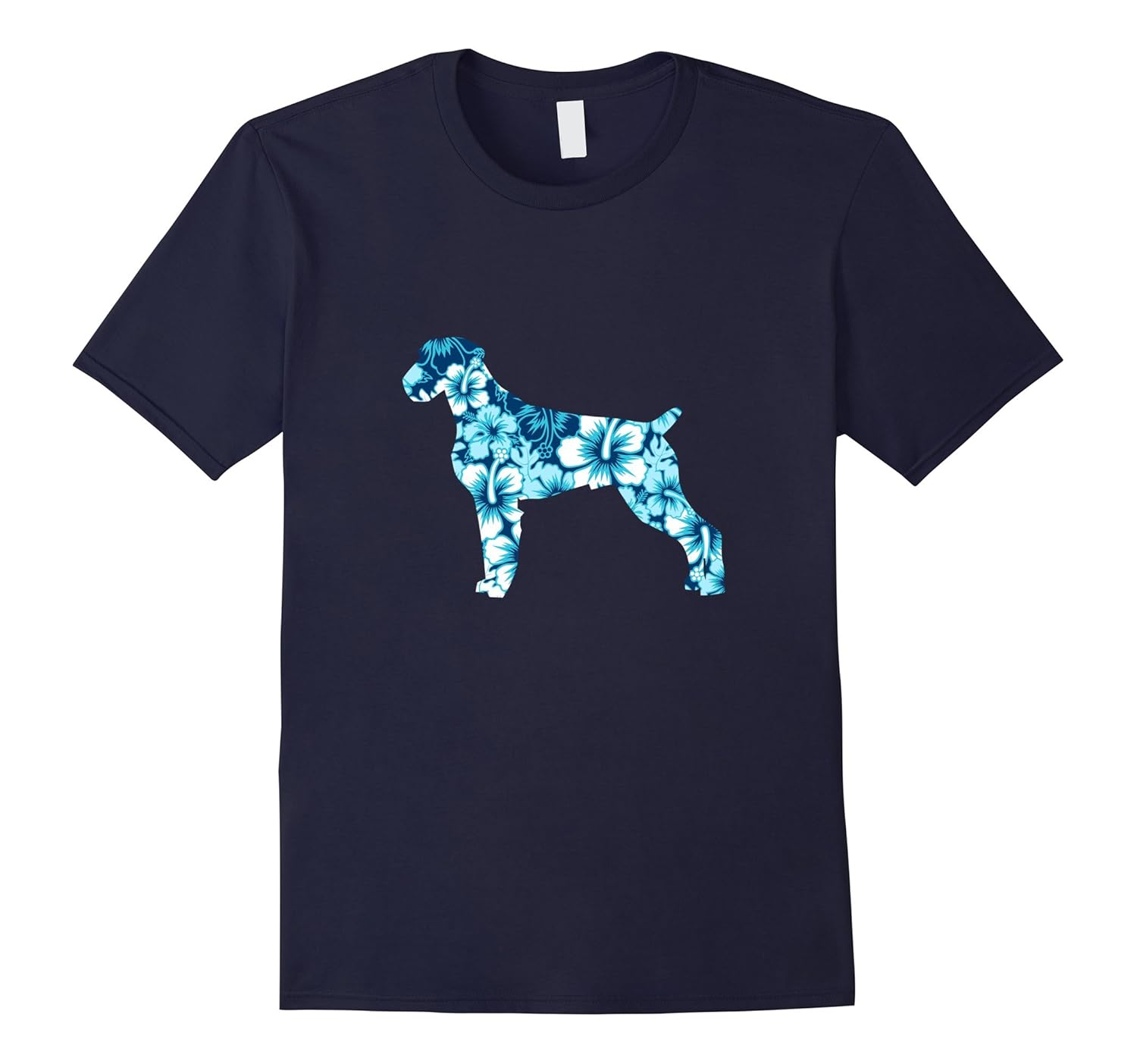 German Wirehaired Pointer Aloha Dog Silhouette T-Shirt Blue-ANZ