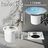 WUBAYI Shower Drain Cover 90mm 115mm Chrome Plated Removable Top Cap view 2