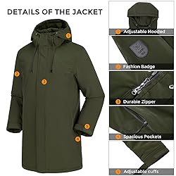 CAMELSPORTS Mens Winter Coats Long Warm Jacket with